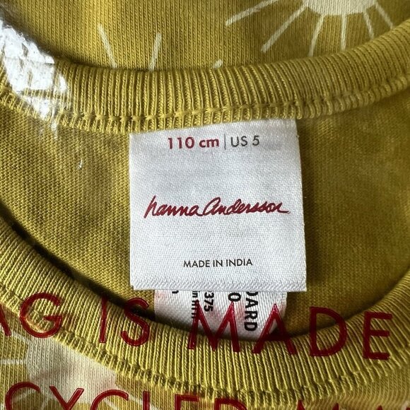 Hanna Andersson Girls Dress Sleeveless w/ Pockets Yellow Sun Print - Picture 6 of 8